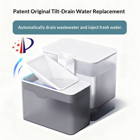 Pet Water Fountain Cat Bowl With Dirt Separation Design Automatic