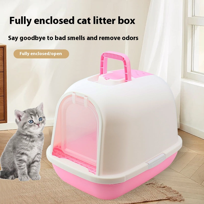 Litter Box Fully Enclosed Drawer Cat Toilet Deodorant Splash-proof