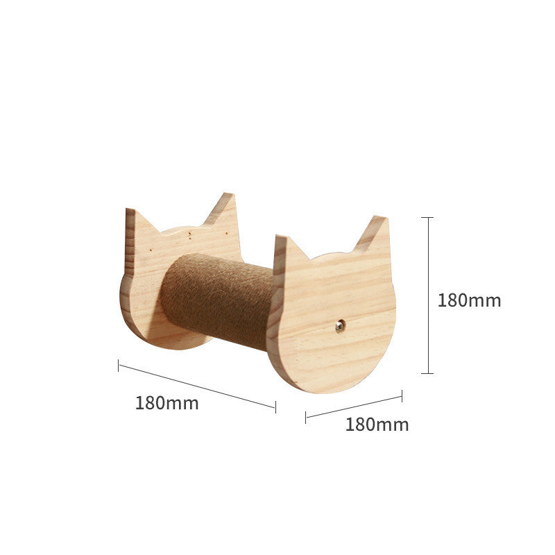 Pet Cat Climbing Frame Wall Type Solid Wood Hanging Platform Ladder