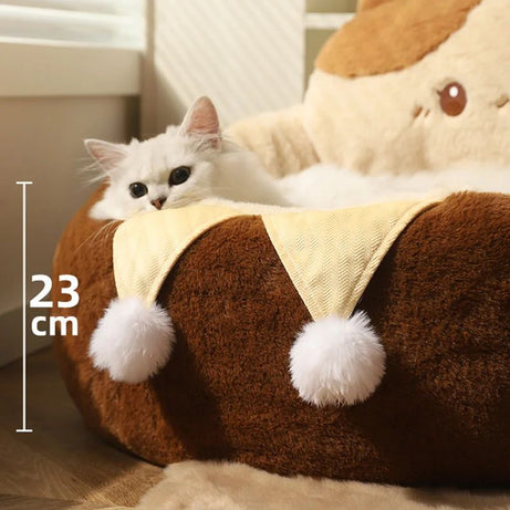 Cats Sofa Dogs Bed Round Cat Pad Mattress Winter Warm Deep Sleep