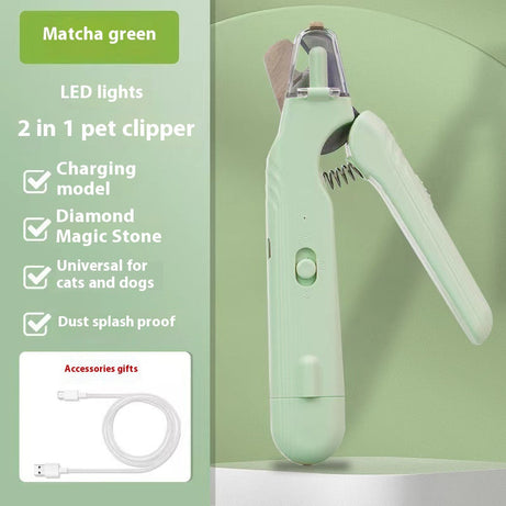 2-in-1 Pet Nail Clippers With LED Light Dog Cat Special Blood Line