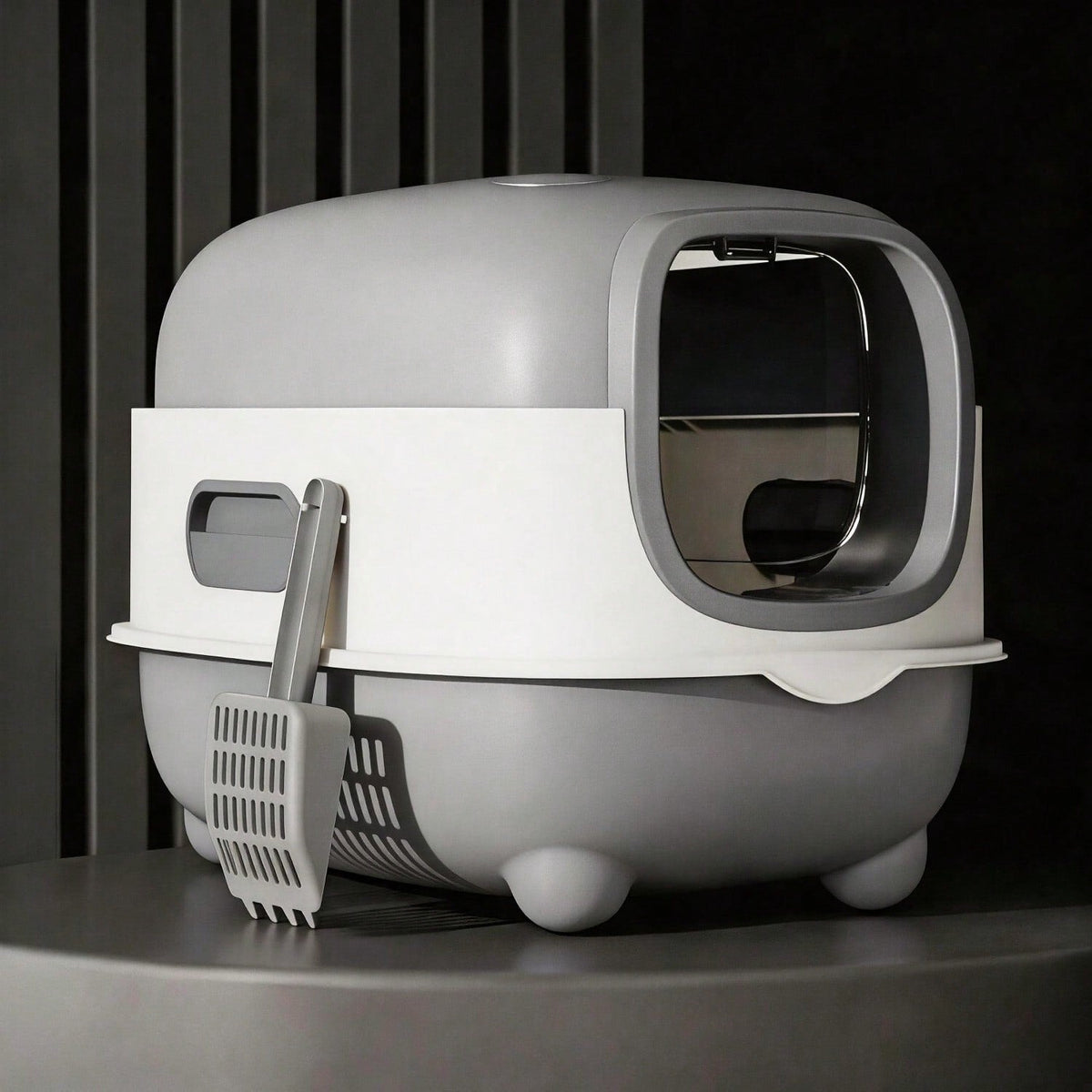 Fully Enclosed Cat Litter Box With Uv Sterilization Odor Control