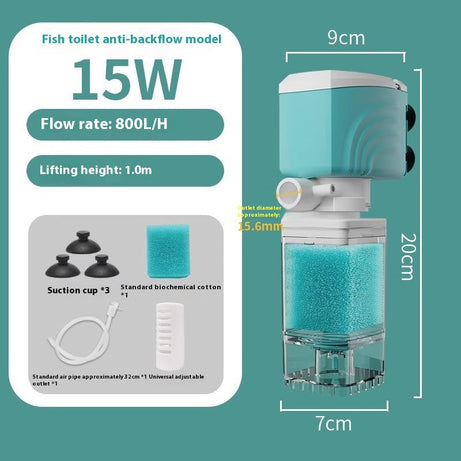 Anti-backflow Filter Aerating Fish Tank Built-in