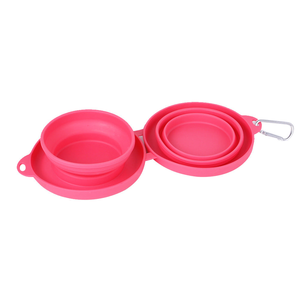 Rubber Foldable Double Bowl Pet Feeding Pets Supplies Dog Cat Bowls