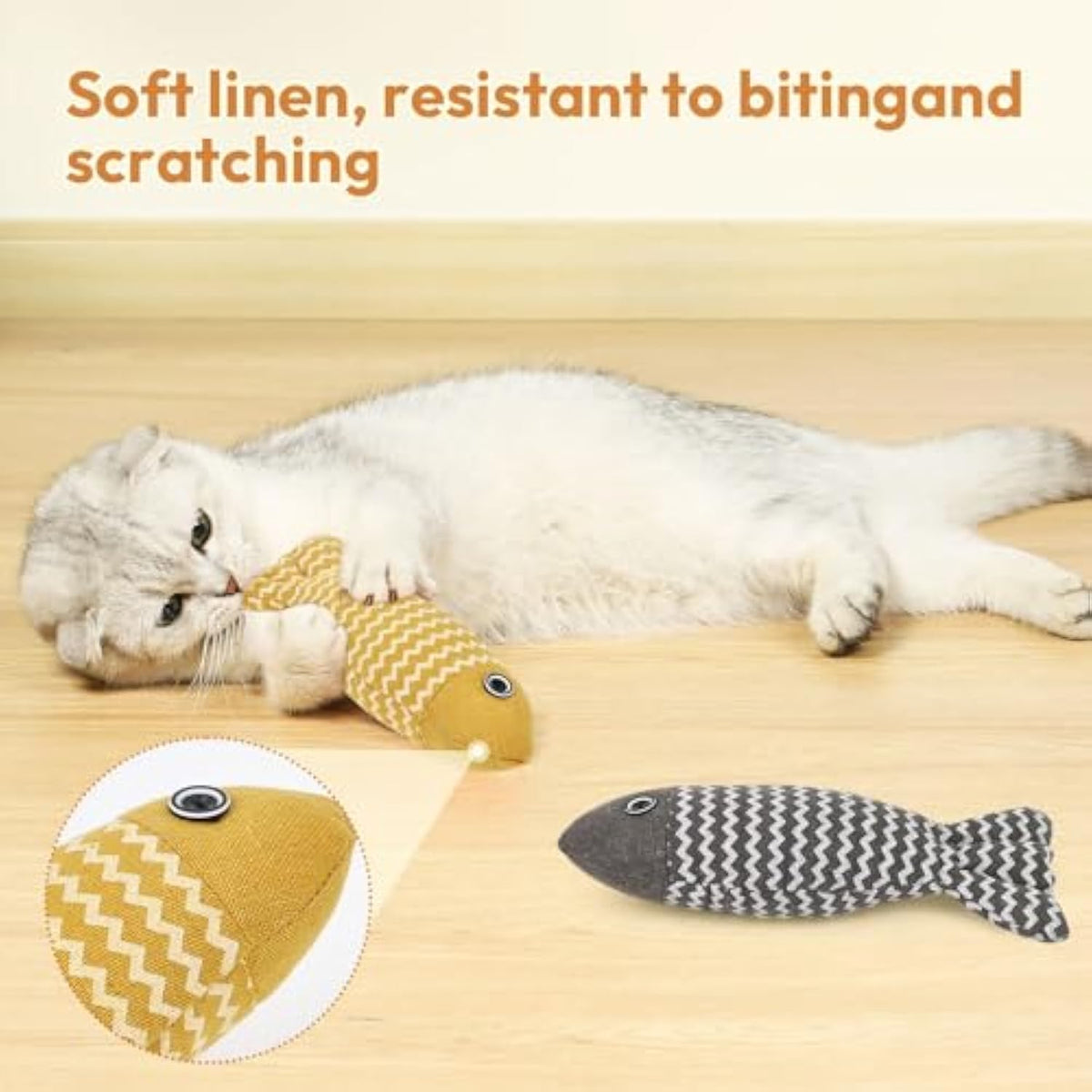 3 Pcs Catnip Toys Fish Cat Self Play For Indoor Cats And Kitten Toy