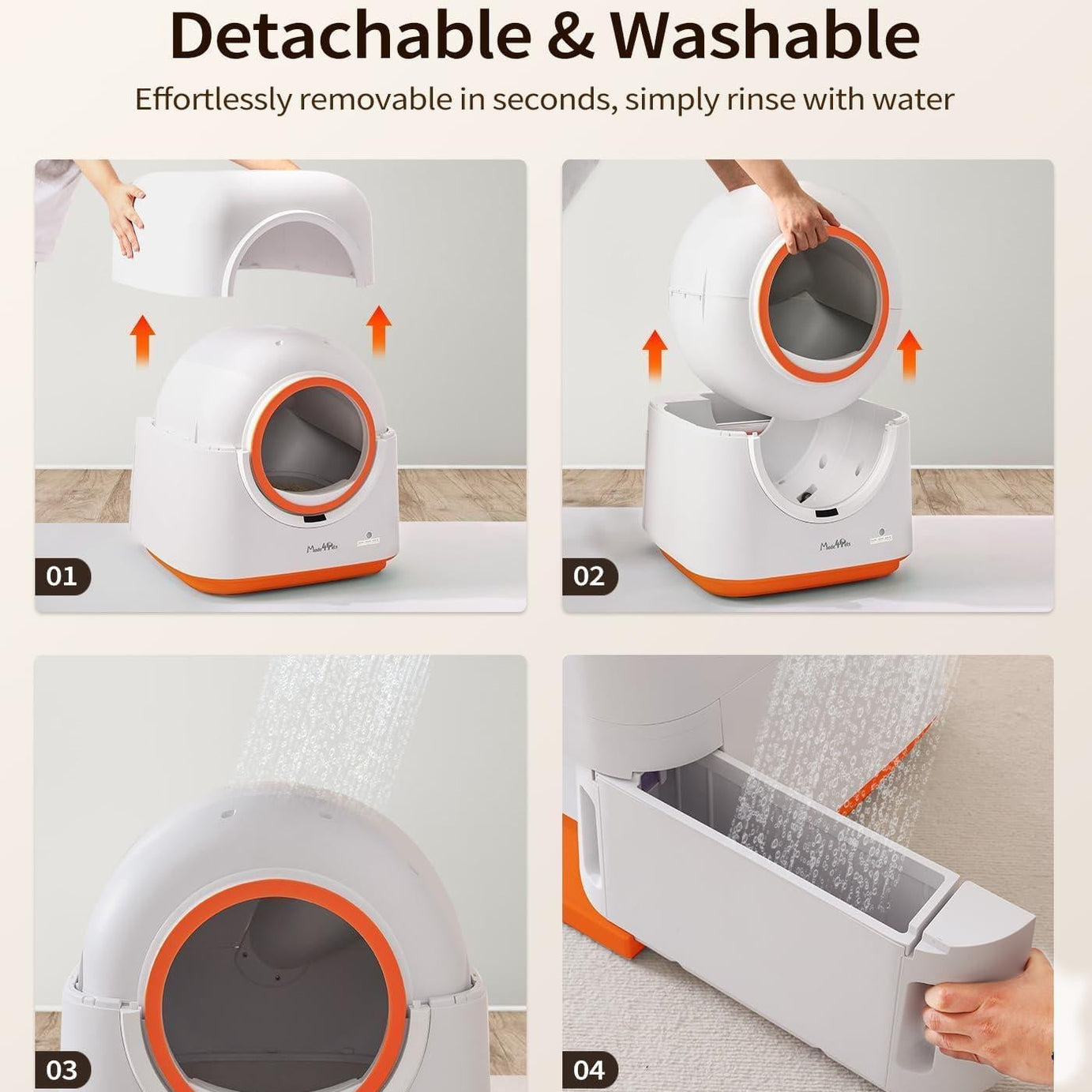 60l Automatic Cat Litter Box Smart App Control Deodorizing Infrared