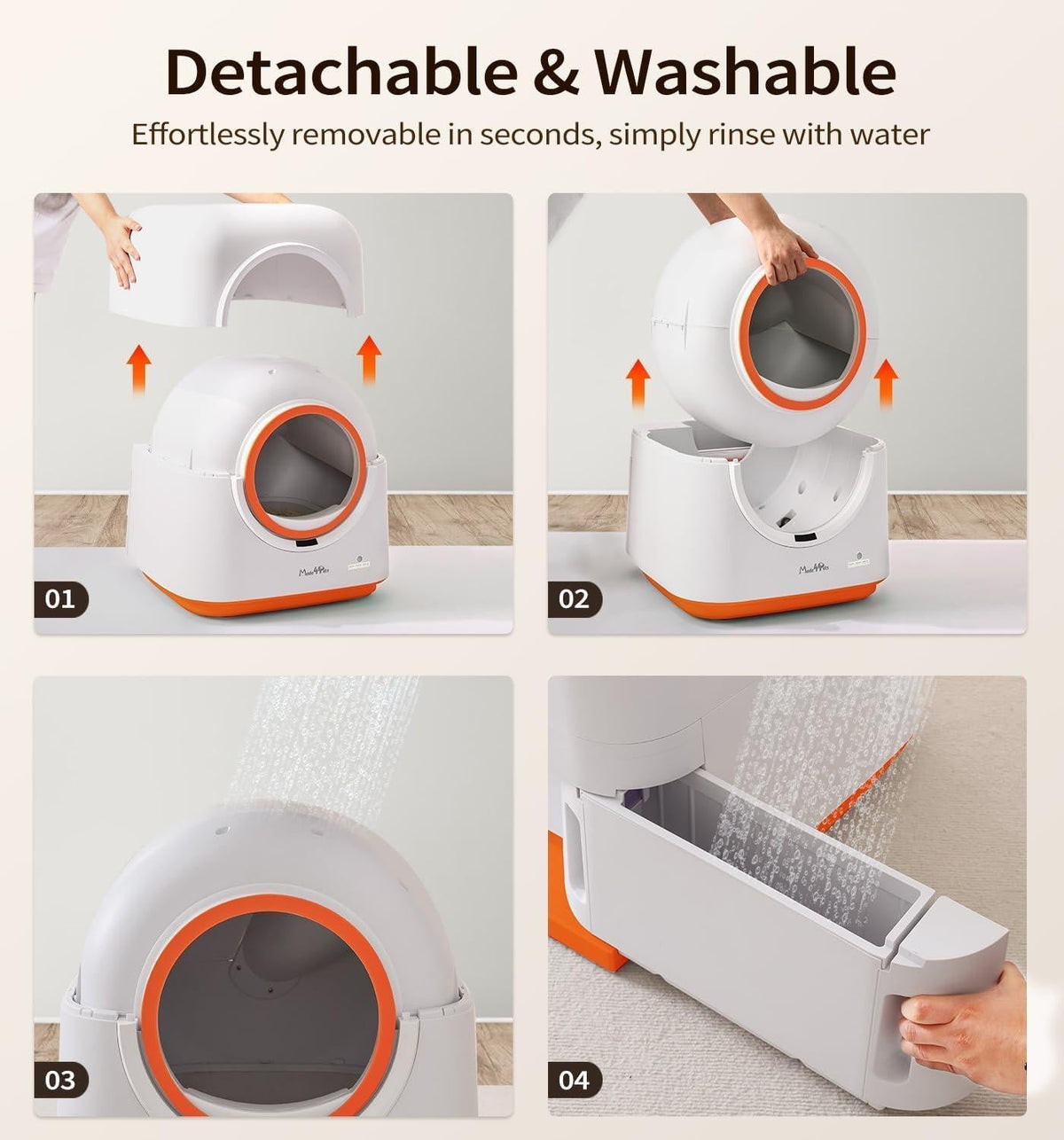 60l Automatic Cat Litter Box Smart App Control Deodorizing Infrared