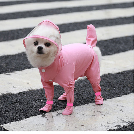 Pet Cat Dog Four-legged All-inclusive One-piece Waterproof Raincoat