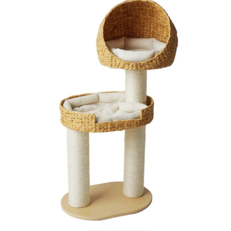 Green Song Woven Cat Climbing Frame With Thick Posts Tree Bed