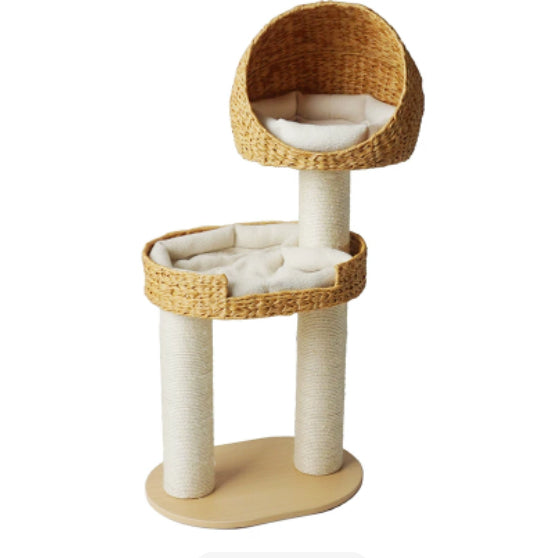 Green Song Woven Cat Climbing Frame With Thick Posts Tree Bed