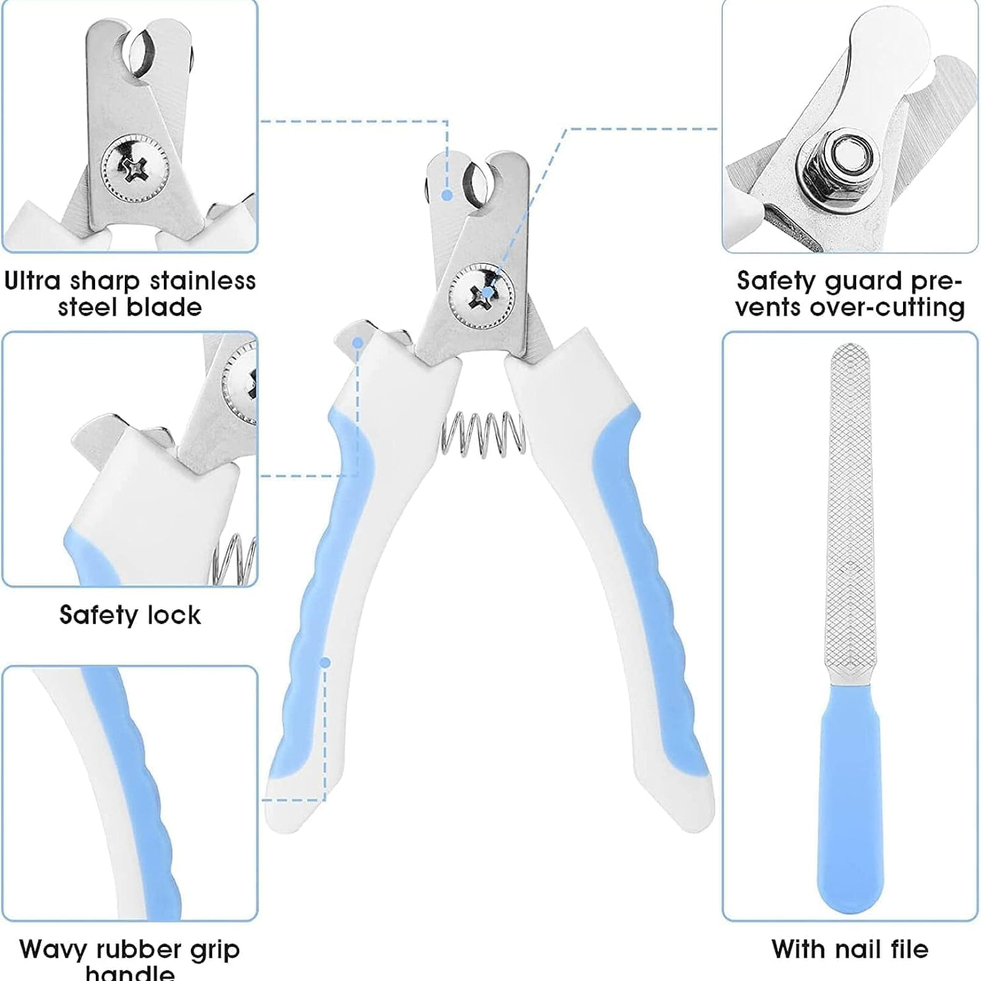 7pcs Pet Grooming Kit Self-cleaning Brush Shedding With Nail