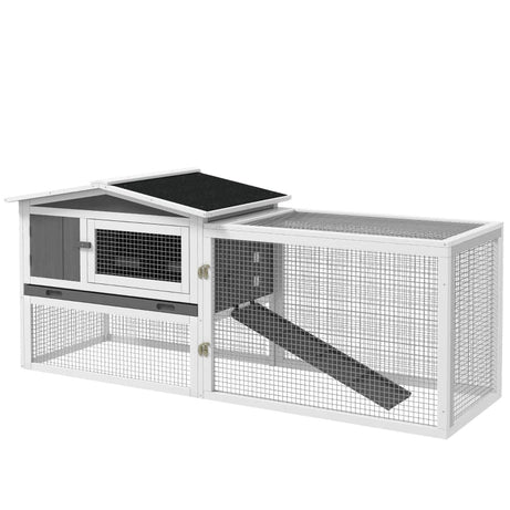 Hutch 2-story Bunny Cage Guinea Pig Indoor Outdoor Small Animal
