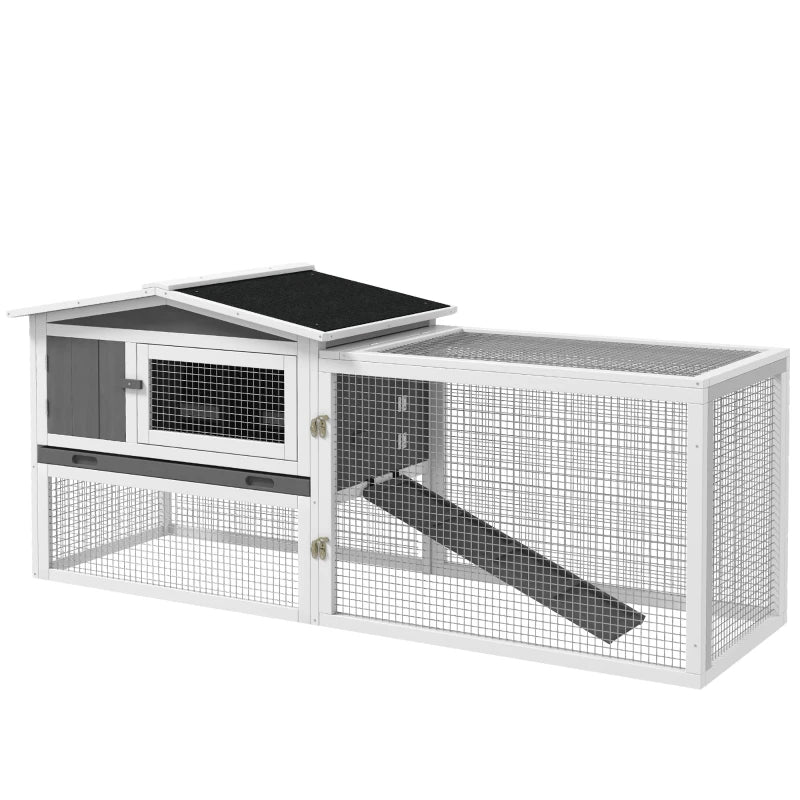 Hutch 2-story Bunny Cage Guinea Pig Indoor Outdoor Small Animal