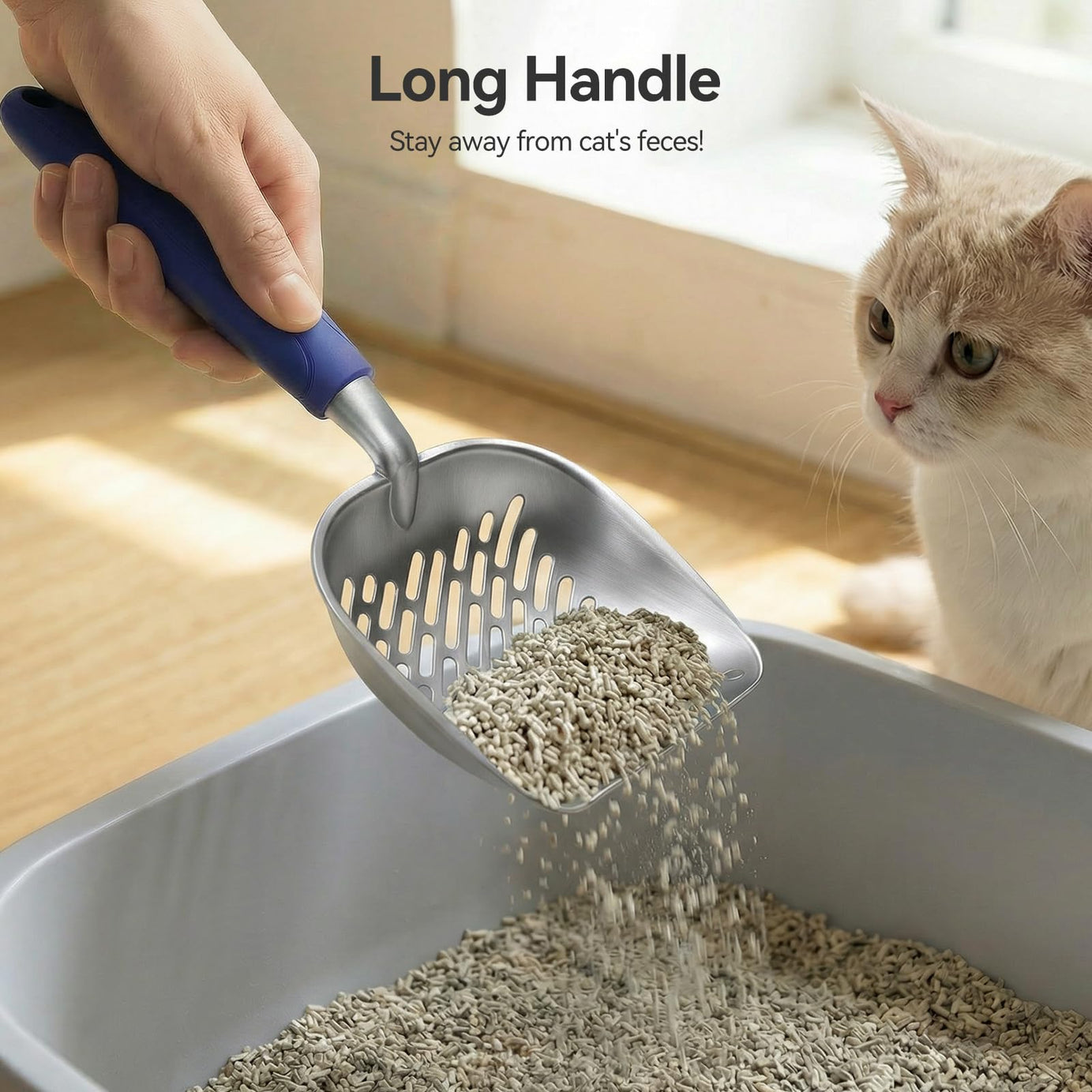 Cat Litter Scoop Kitty Metal Scooper Heavy Duty Aluminum Deep