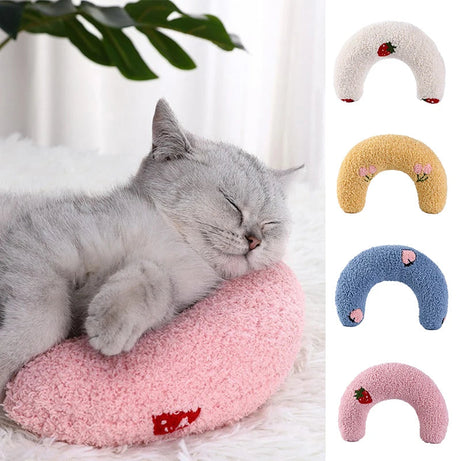 Little Pillow For Cats Fashion Neck Protector Deep Sleep Puppy (Blue & Blue1)