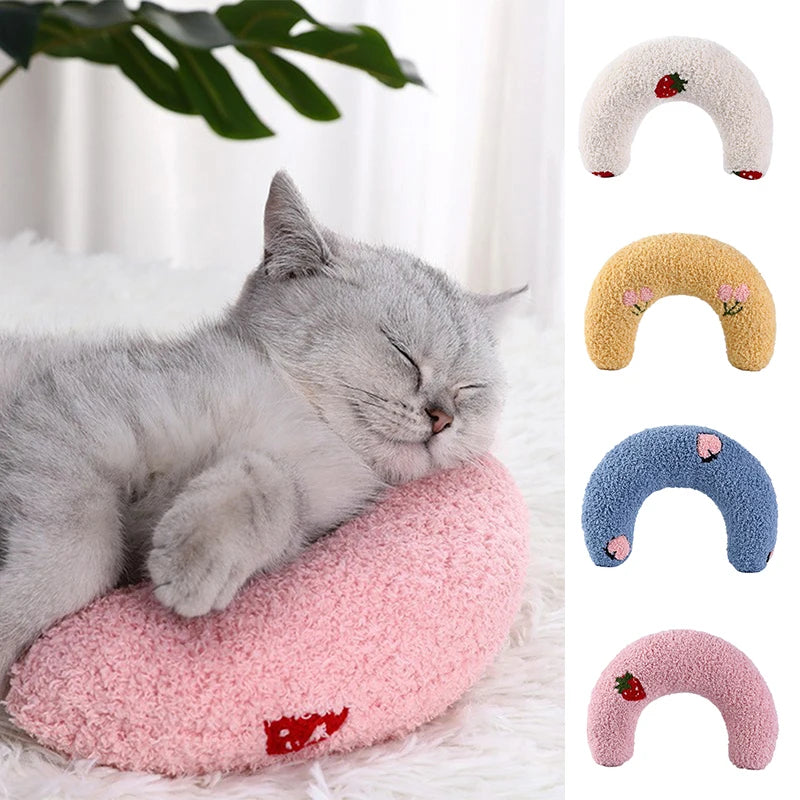 Little Pillow For Cats Fashion Neck Protector Deep Sleep Puppy (Blue & Blue1)