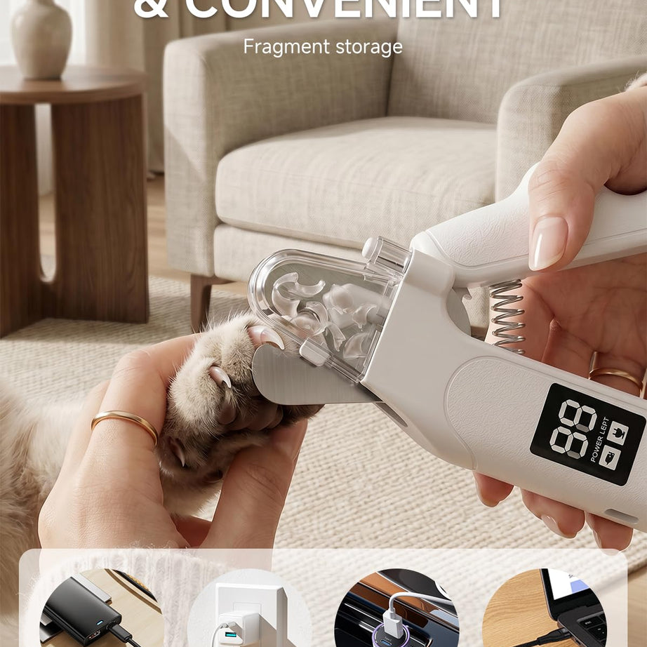 Dog Nail Clippers With Light 2-in-1 Clipper Grinder Trimmer