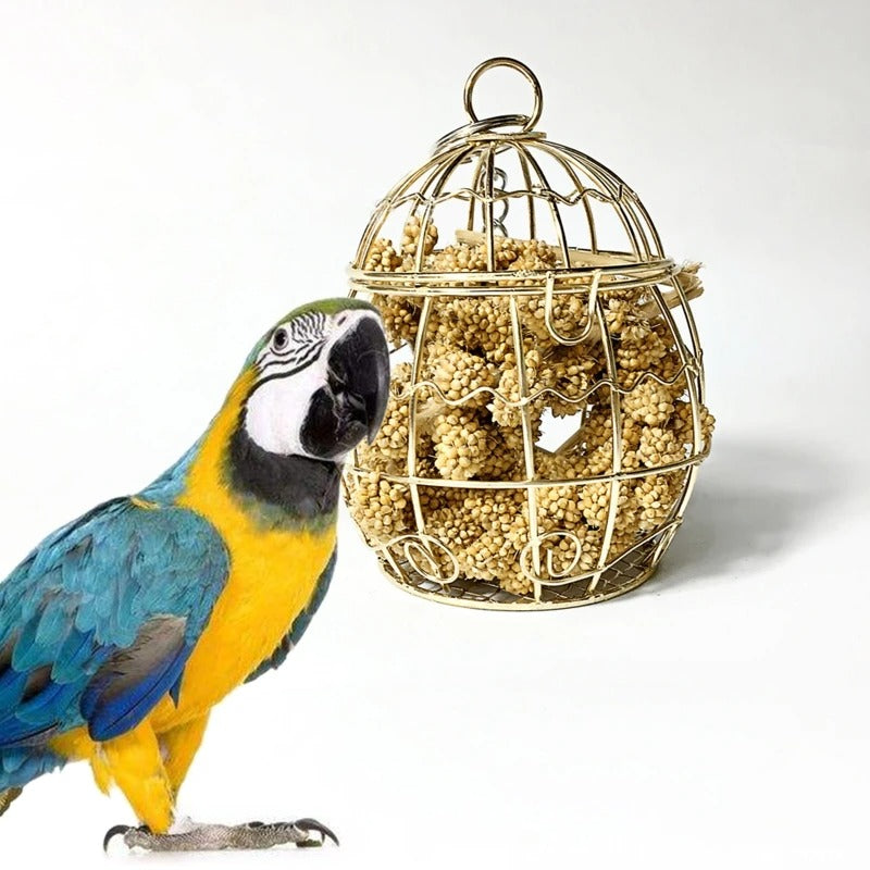 Parrot Toy Bird Bite Rabbit Feeding Water Foraging Brushed