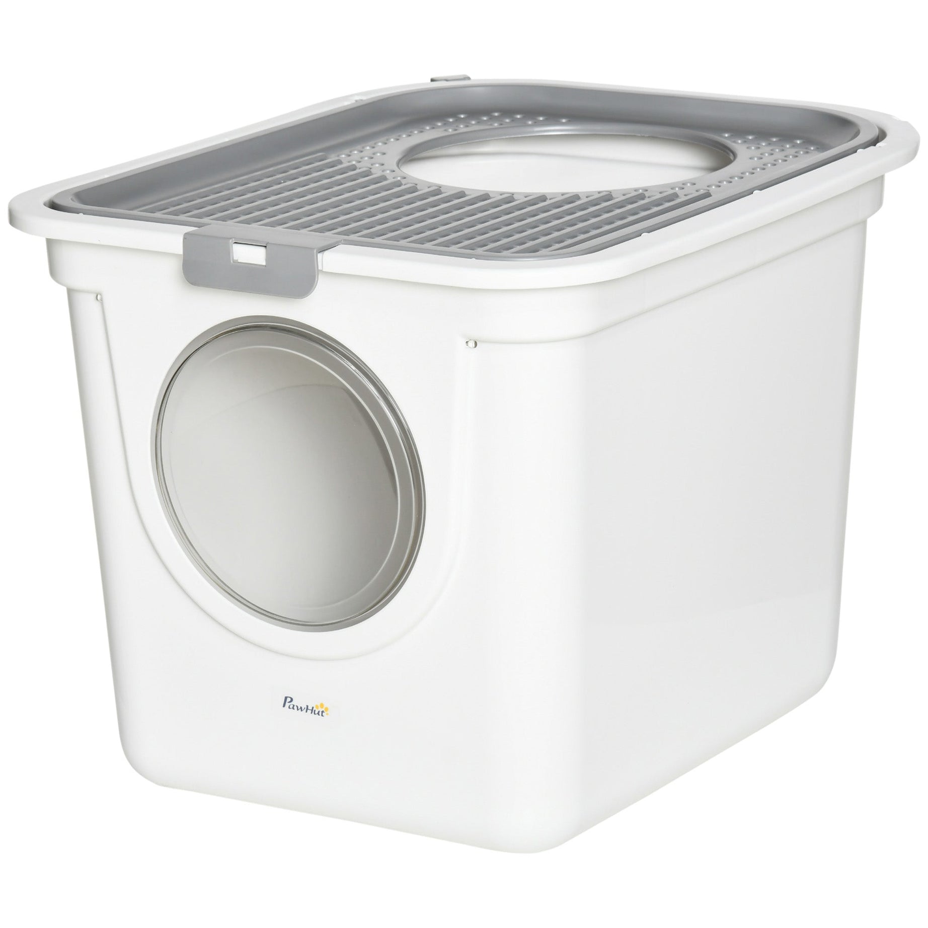 Pawhut Cat Litter Box Pet Toilet Enclosed Kitten Pan With Front