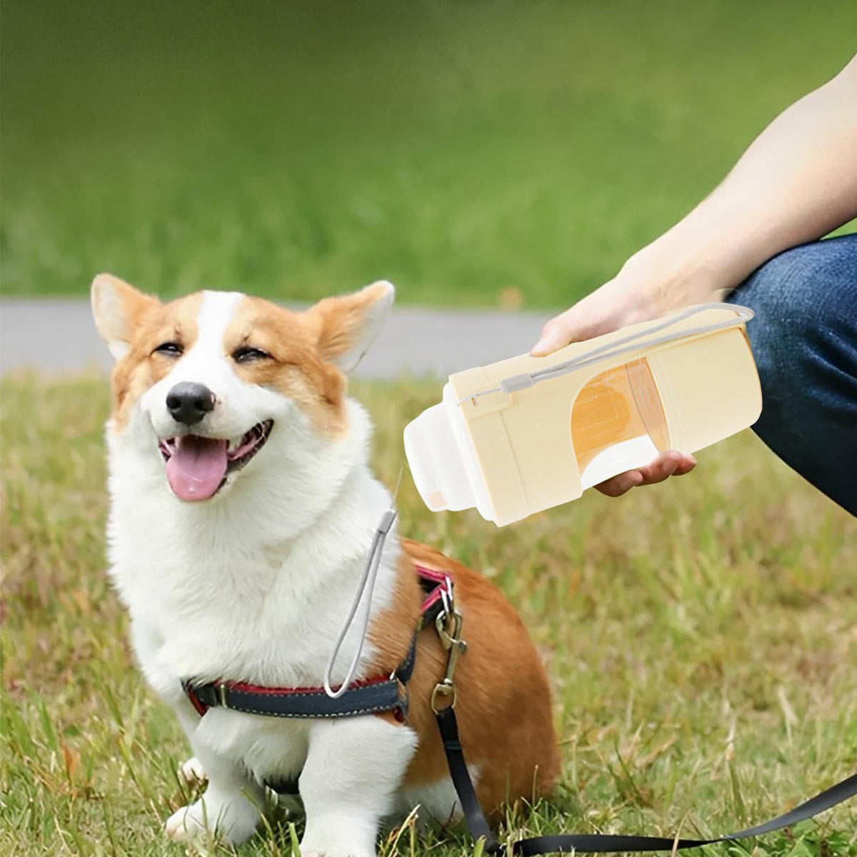 2-in-1 Travel Dog Water Bottle Pet Dispenser Feeder Drinking Outing