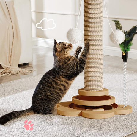 Large Tall Cat Scratching Post Strong Natural Sisal Pole Heavy Duty