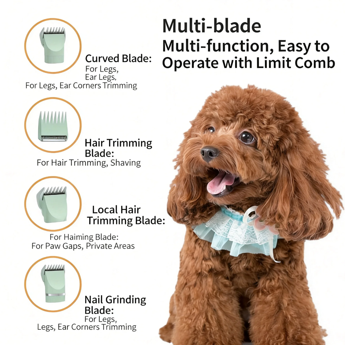 4-in-1 Pet Grooming Kit For Small Dogs Cats Professional Quiet