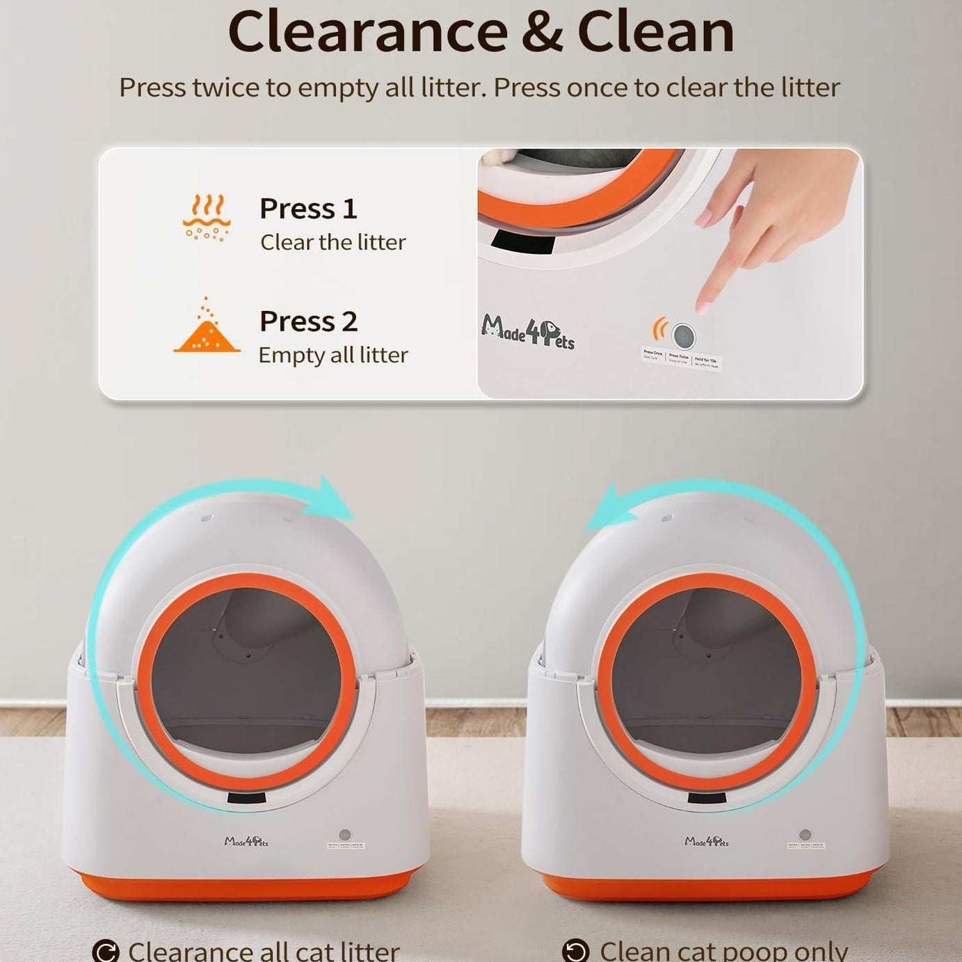 60l Automatic Cat Litter Box Smart App Control Deodorizing Infrared