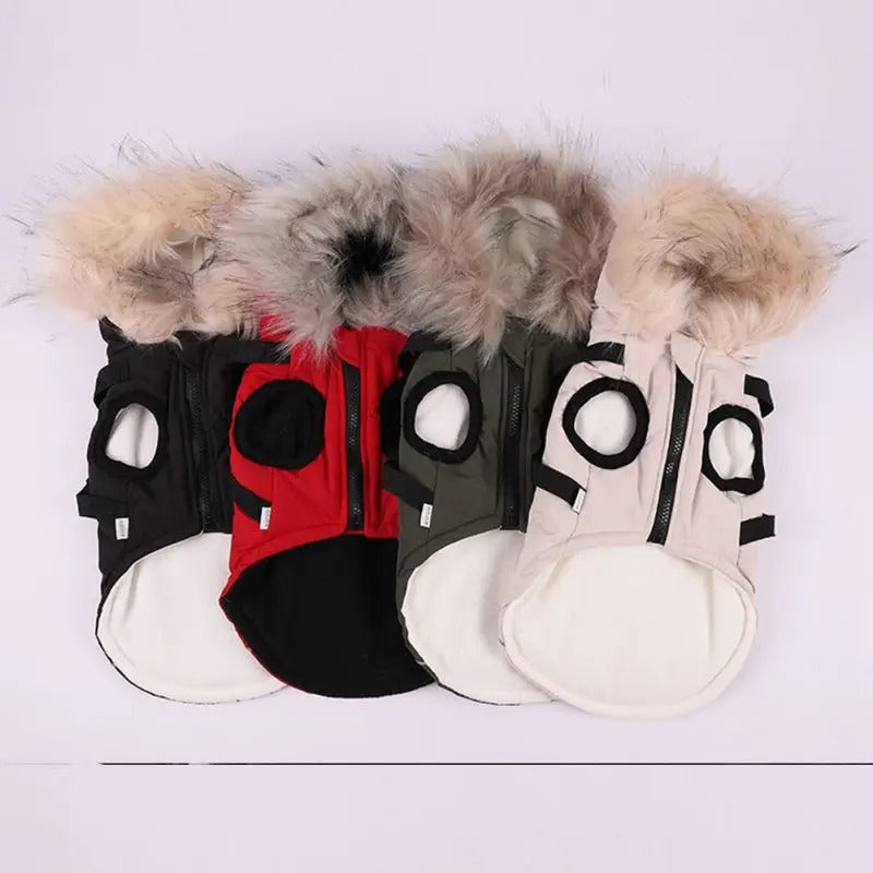 Pet Autumn And Winter Fleece-lined Thickened Dog Clothes Raincoat