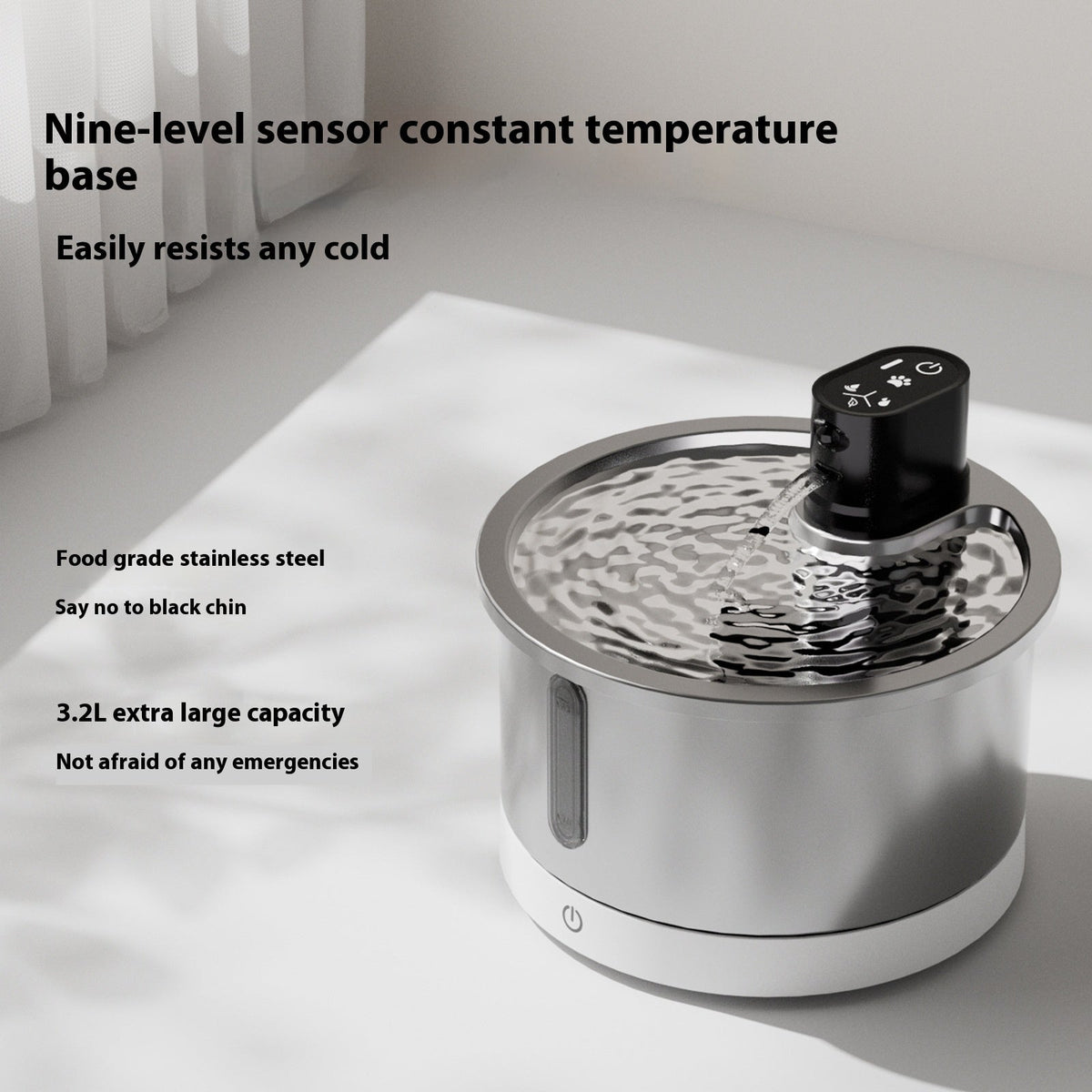 Cat Water Fountain Stainless Steel Constant Temperature Heating
