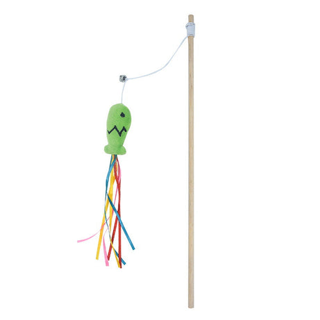 Cat Wand Toys Interactive With Catnip Fish Colorful Ribbons Bell
