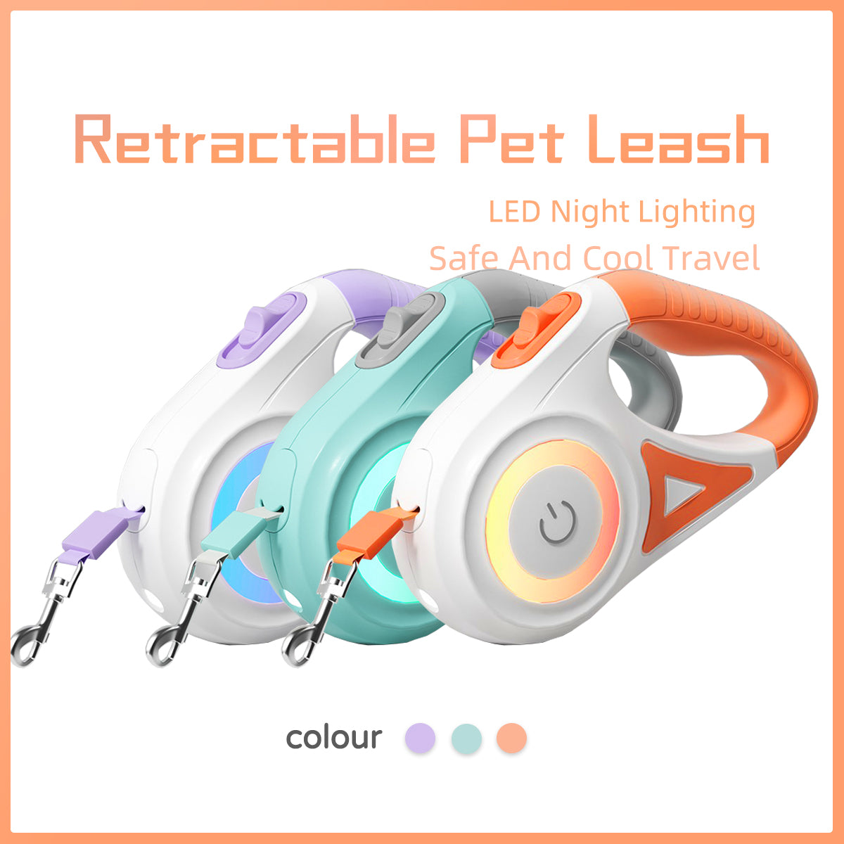 Dog Leash Retractable And Collar Spotlight Automatic Pet Cat