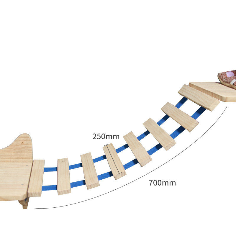 Pet Cat Climbing Frame Wall Type Solid Wood Hanging Platform Ladder