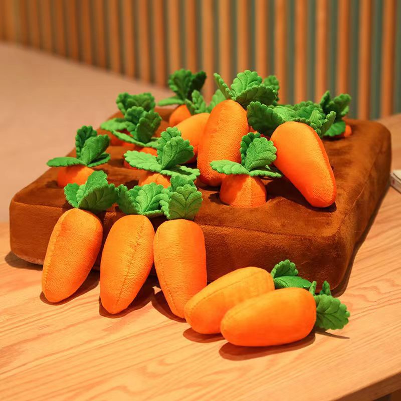 Pet Dog Toys Carrot Plush Toy Vegetable Chew For Dogs Snuffle Mat