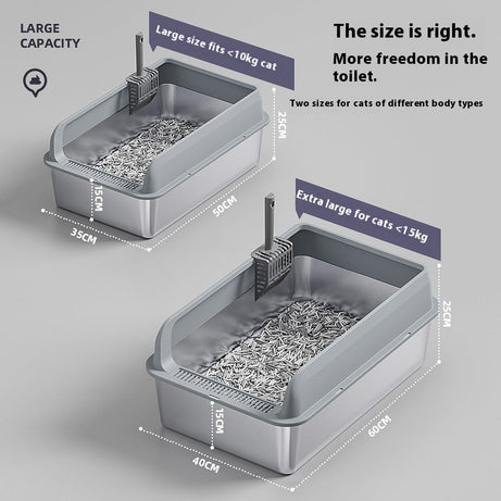 Stainless Steel Litter Box Cat Toilet