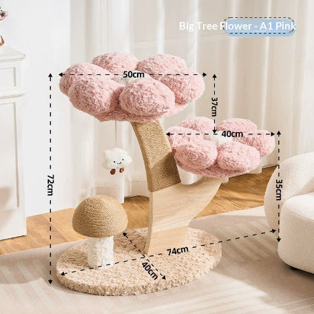 Compact Space-saving Cat Tree With A Cozy Nest And A Durable