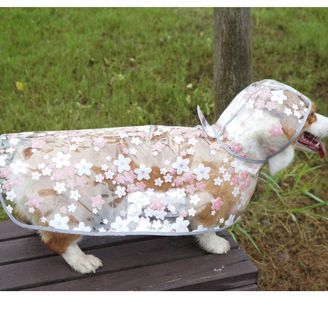 Pet It Tpu Floral Dog Cloak Raincoat Corgi Medium-sized Universal
