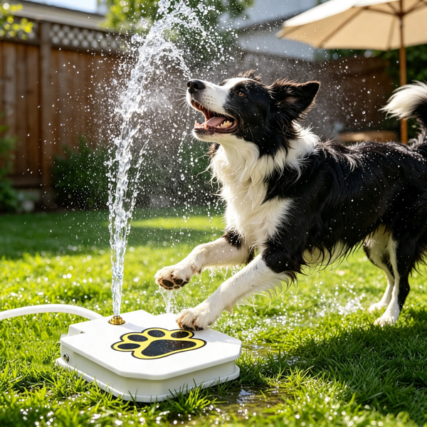 Dog Water Fountain Outdoor No Electricity Step-on Activated Pet