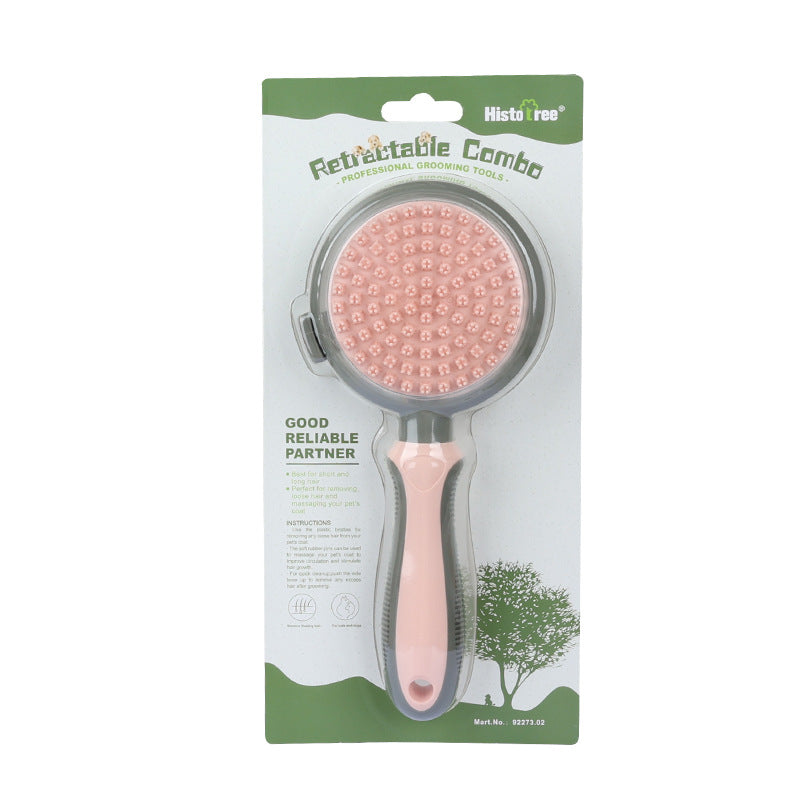 Pet Hair Removal Comb Cat Brush Self Cleaning Slicker Double-sided