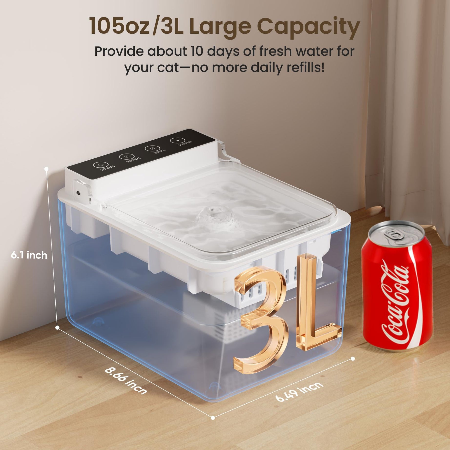Wireless Charging Battery Driven 304 Stainless Steel Cat Automatic
