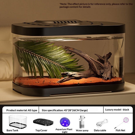 Transparent Plastic Fish Tank Aquarium Terrarium Decoration Office