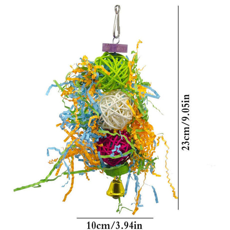 3pcs Bird Toy Parrot Gnawing Supplies Utensils Brushed Rattan Ball
