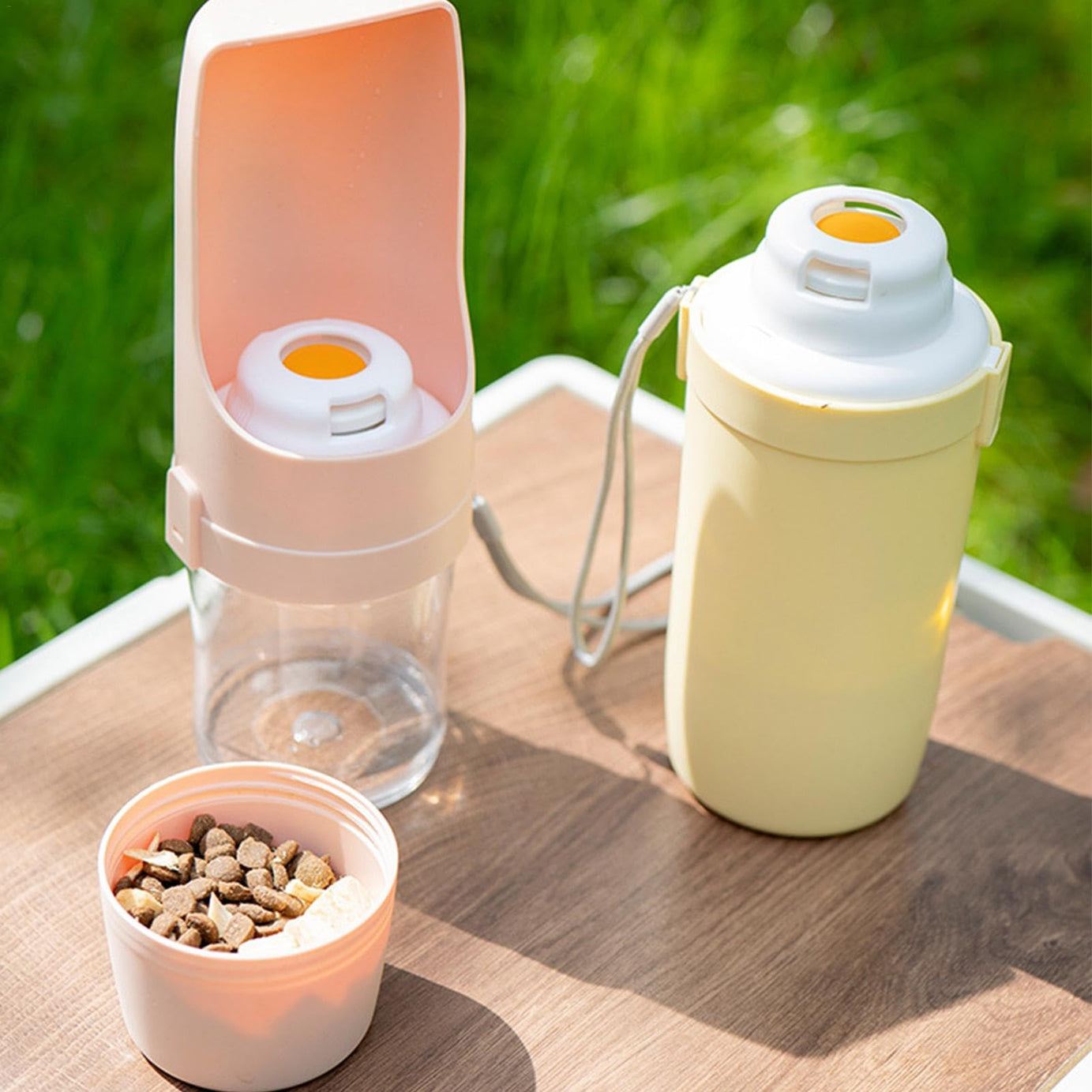 2-in-1 Travel Dog Water Bottle Pet Dispenser Feeder Drinking Outing