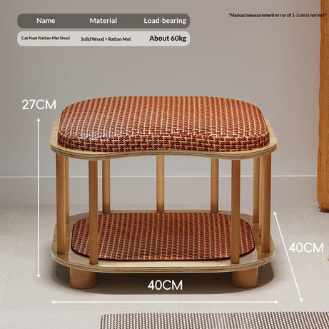 Cat Bed Bench For Humans And Cats All-season Solid Wood With Summer