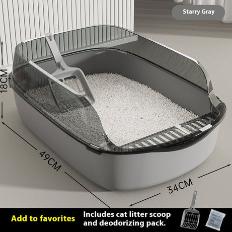 Oversized Litter Box High Fence Anti-splash Cat Toilet Extra Large