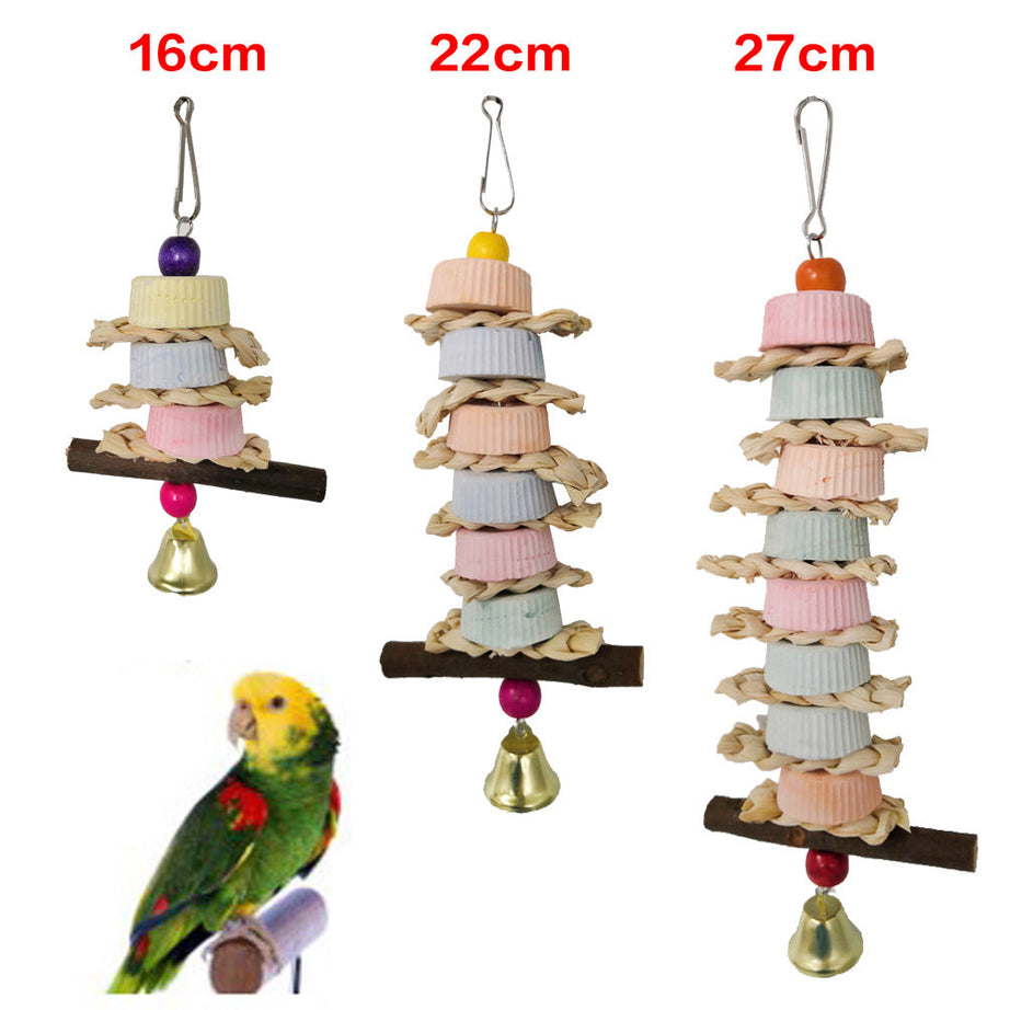 Parrot Calcium Supplement Bite Grinding Stone String Straw Corn