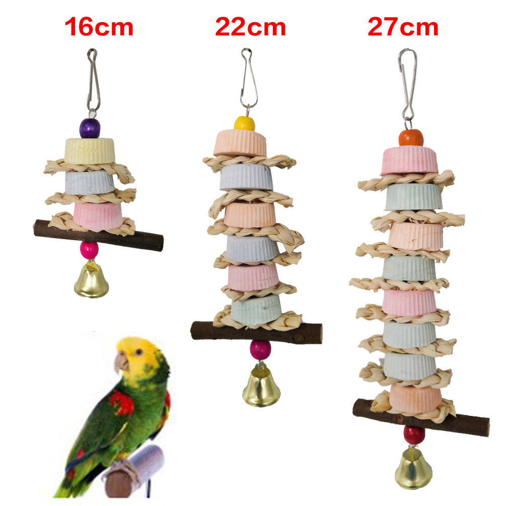 Parrot Calcium Supplement Bite Grinding Stone String Straw Corn