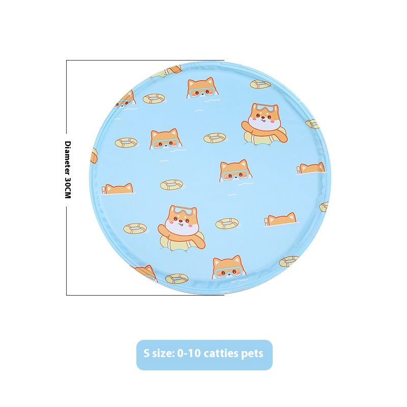 Pet Ice Mat Round Gel Dog Multifunctional Cooling Cool Pad