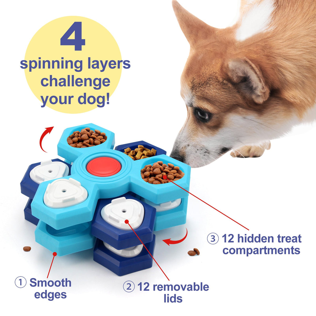 4 Layers Slow Feeder Puzzle Dog Bowls Assemble Eating Bowl For Dogs