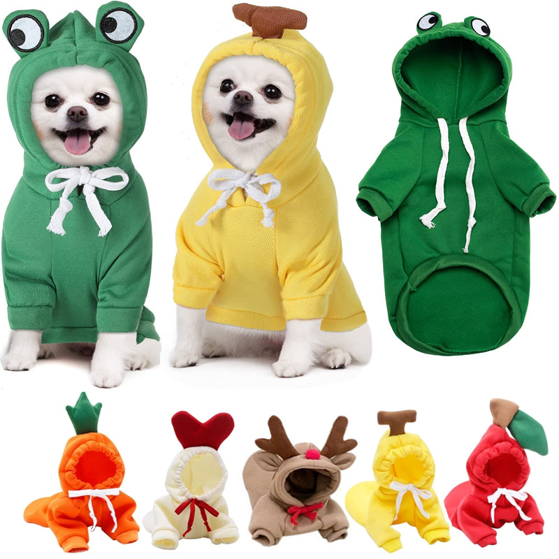 Cute Fruit Dog Clothes For Small Dogs Hoodies Winter Warm Fleece