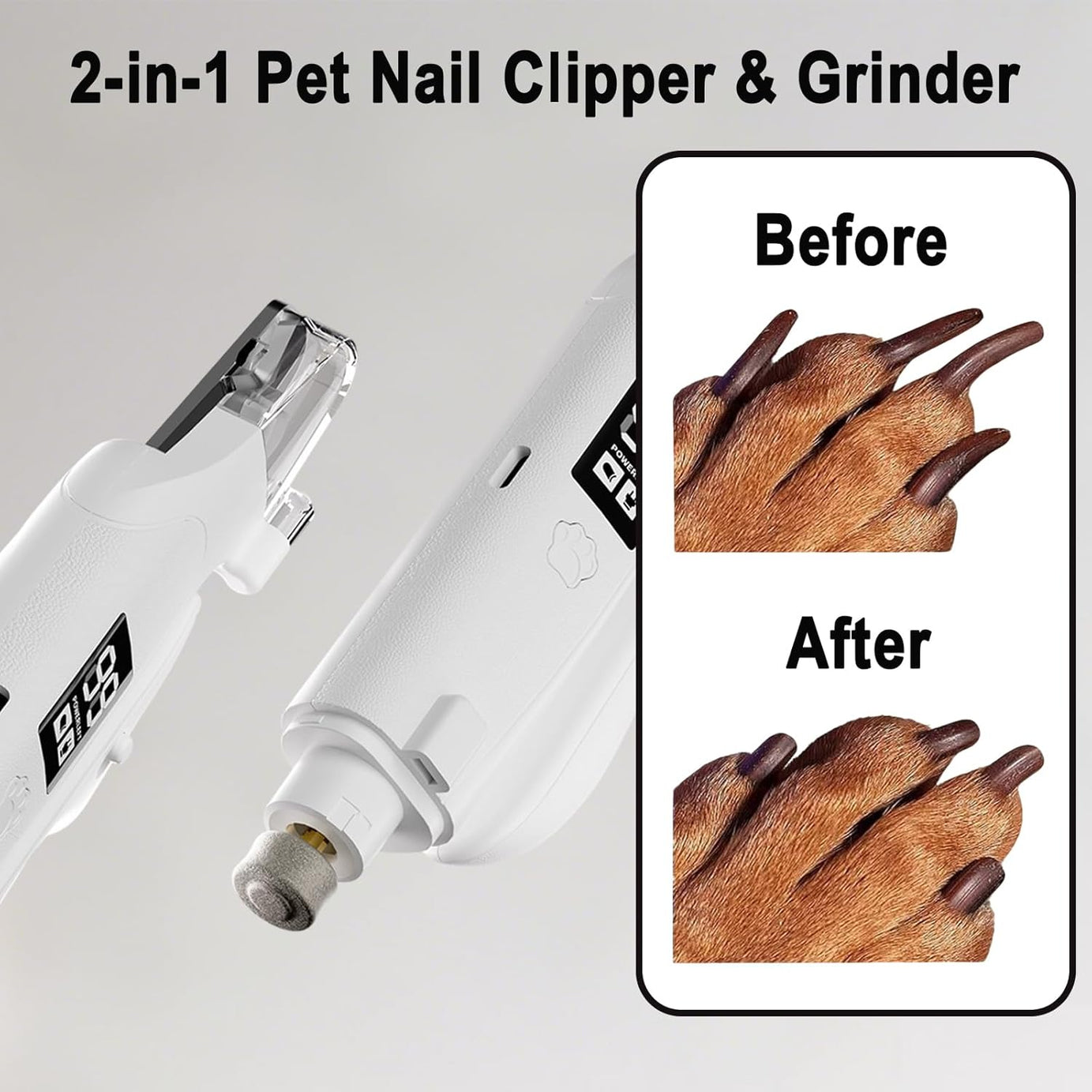 2-in-1 LED Light Cat Anti-blood Nail Grinder Dog Pet Clipper Animal